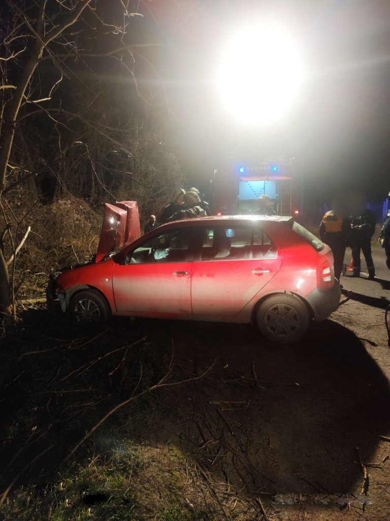 Lesodródott az útról és fának csapódott